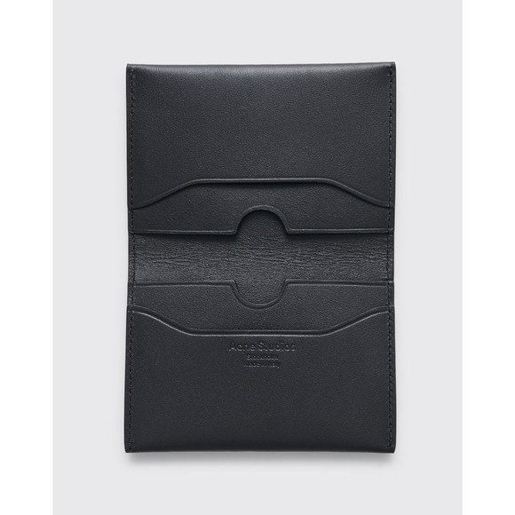 ACNE STUDIOS LEATHER CARD CASE WALLET BLACK - Picture 3 of 3